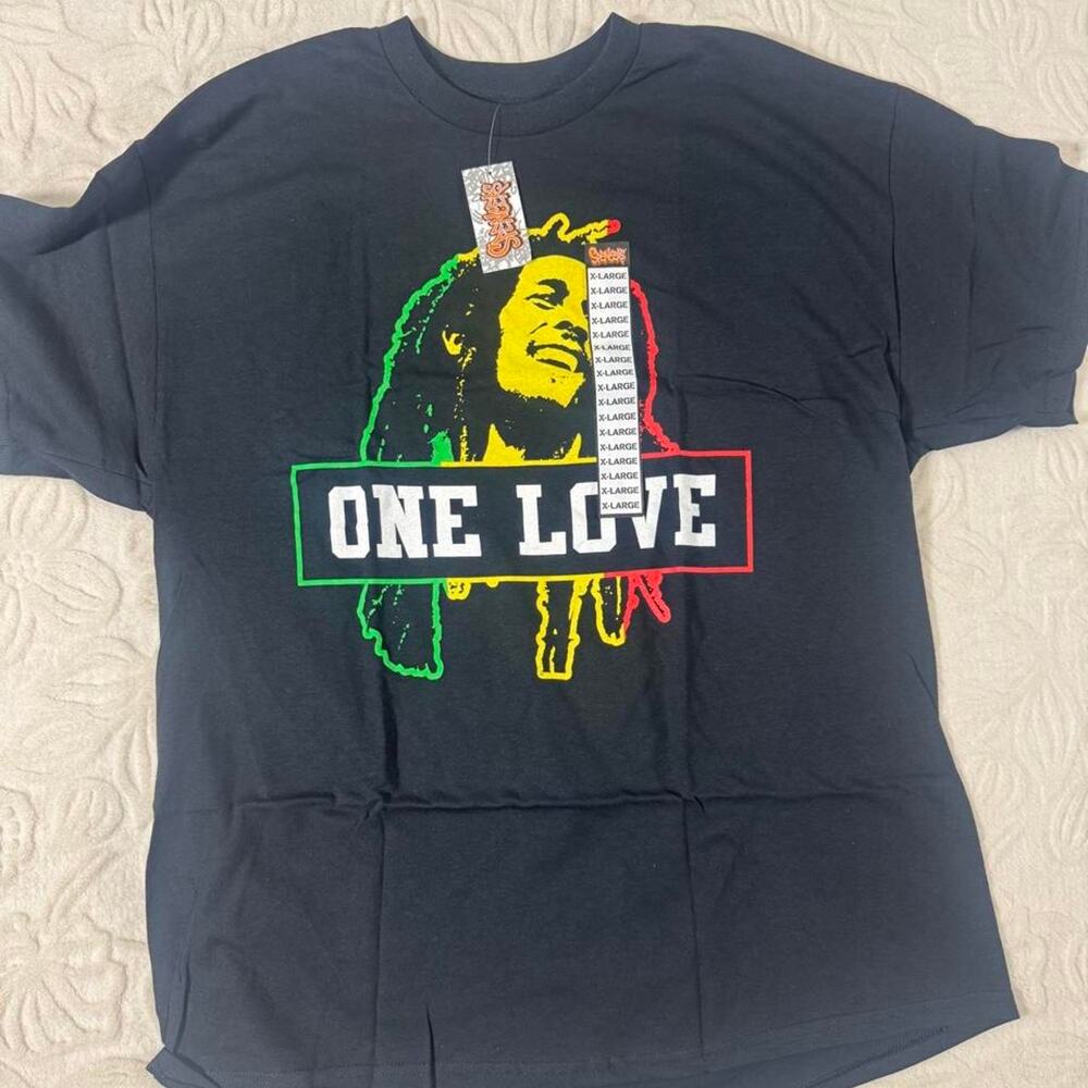 Bob marley black t shirt size